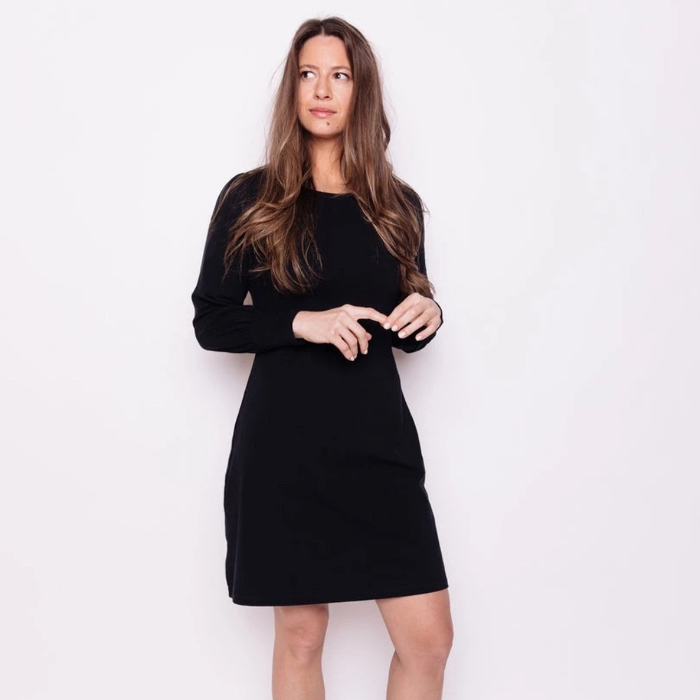 Mata Traders Black Long-Sleeved Mini Dress